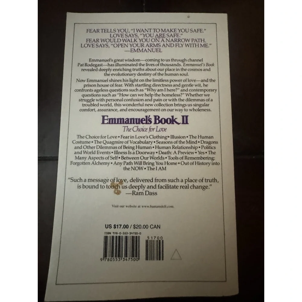 Pat Rodegast & Judith Stanton Emmanuel's Book II Choice for Love TPB 1997